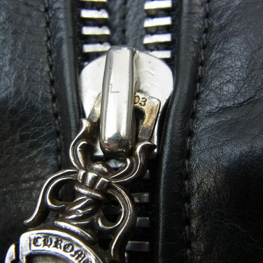 Chrome Hearts(クロムハーツ)のCHROME HEARTS クロムハーツ（原本無） レザージャケット 2255-304-5357 国内正規品 PERFECT PANOSH LTHR パーフェクト 3ダガージップ 3クロスボールジップ カウレザー シングルライダース ジャケット ブラック系 M【中古】 メンズのジャケット/アウター(その他)の商品写真