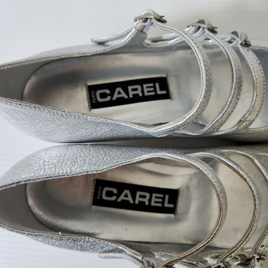 DEUXIEME CLASSE(ドゥーズィエムクラス)のCAREL/カレル ストラップパンプス KINA シルバー レディースの靴/シューズ(ハイヒール/パンプス)の商品写真