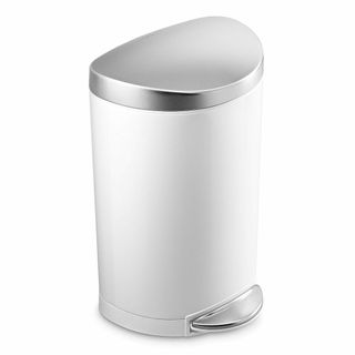 【色: ホワイトスチール】simplehuman セミラウンド ステップカン 1(ごみ箱)