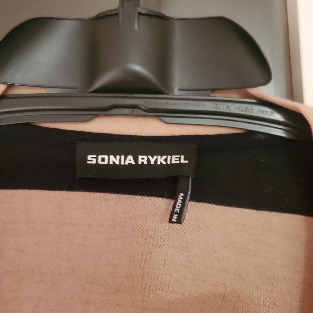 SONIA RYKIEL(ソニアリキエル)の春夏秋❗SONIARYKIELボーダー柄切替カーディガンベージュ×ブラックL レディースのトップス(カーディガン)の商品写真