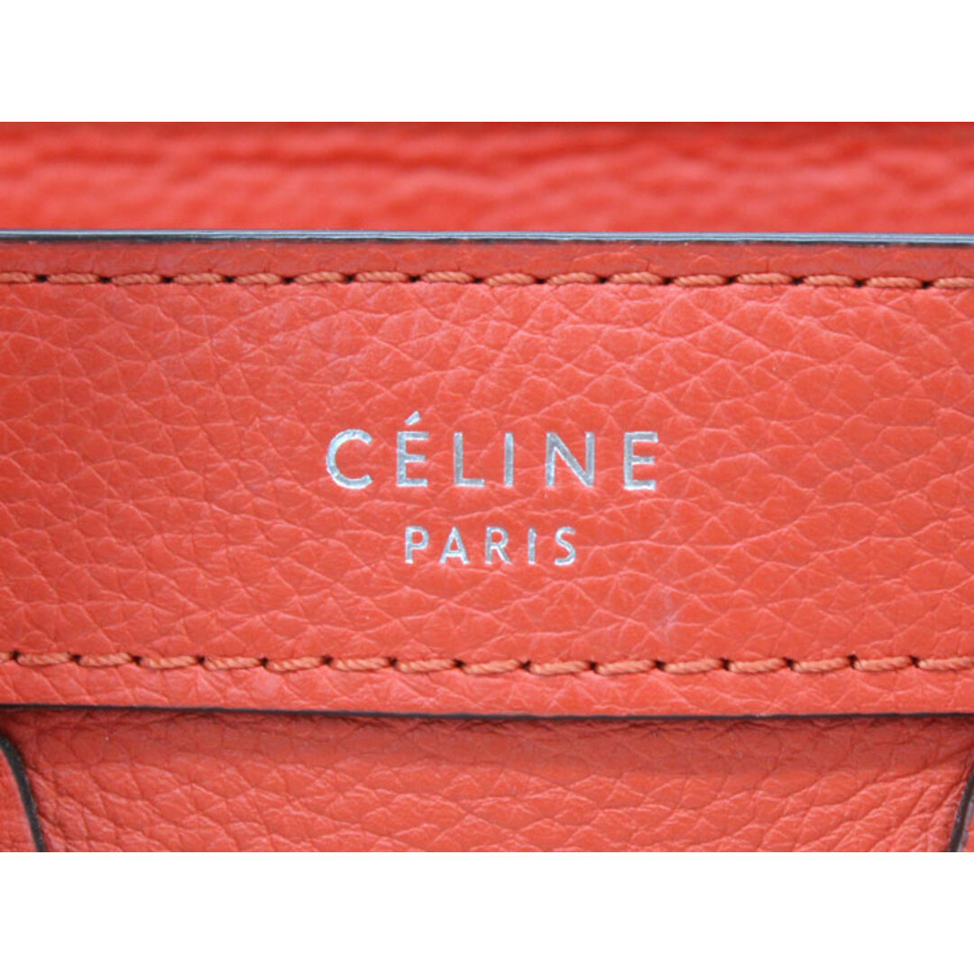 celine(セリーヌ)の【新入荷】◇CELINE/セリーヌ◇ラゲージナノショッパー/W-MM-0123/S-SA-1102/シルバー金具/2way/ハンドバッグ/ショルダーバッグ/レザー/BAG/鞄 レッド系/朱色 レディース【中古】春夏秋冬 031042 レディースのバッグ(その他)の商品写真