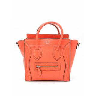 セリーヌ(celine)の【新入荷】◇CELINE/セリーヌ◇ラゲージナノショッパー/W-MM-0123/S-SA-1102/シルバー金具/2way/ハンドバッグ/ショルダーバッグ/レザー/BAG/鞄 レッド系/朱色 レディース【中古】春夏秋冬 031042(その他)