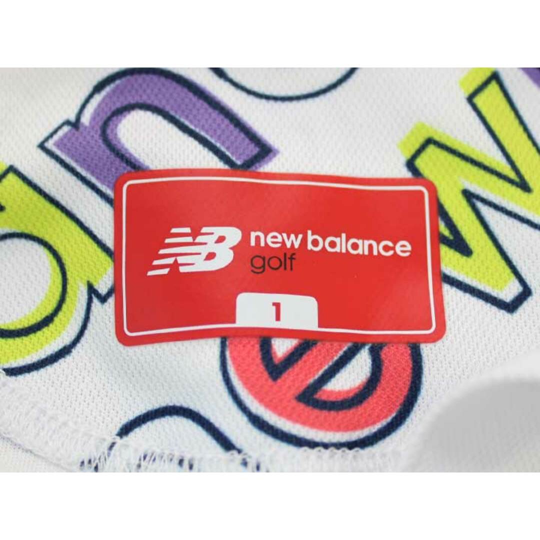 New Balance(ニューバランス)の【新入荷】★New Balance Golf/ニューバランスゴルフ★2022年製/ハンドライティング半袖ポロシャツ/ゴルフ/スポーツ/カジュアル/ポロシャツ/半袖 ホワイト×マルチカラー レディース 1【中古】春夏秋冬 102042 スポーツ/アウトドアのゴルフ(ウエア)の商品写真