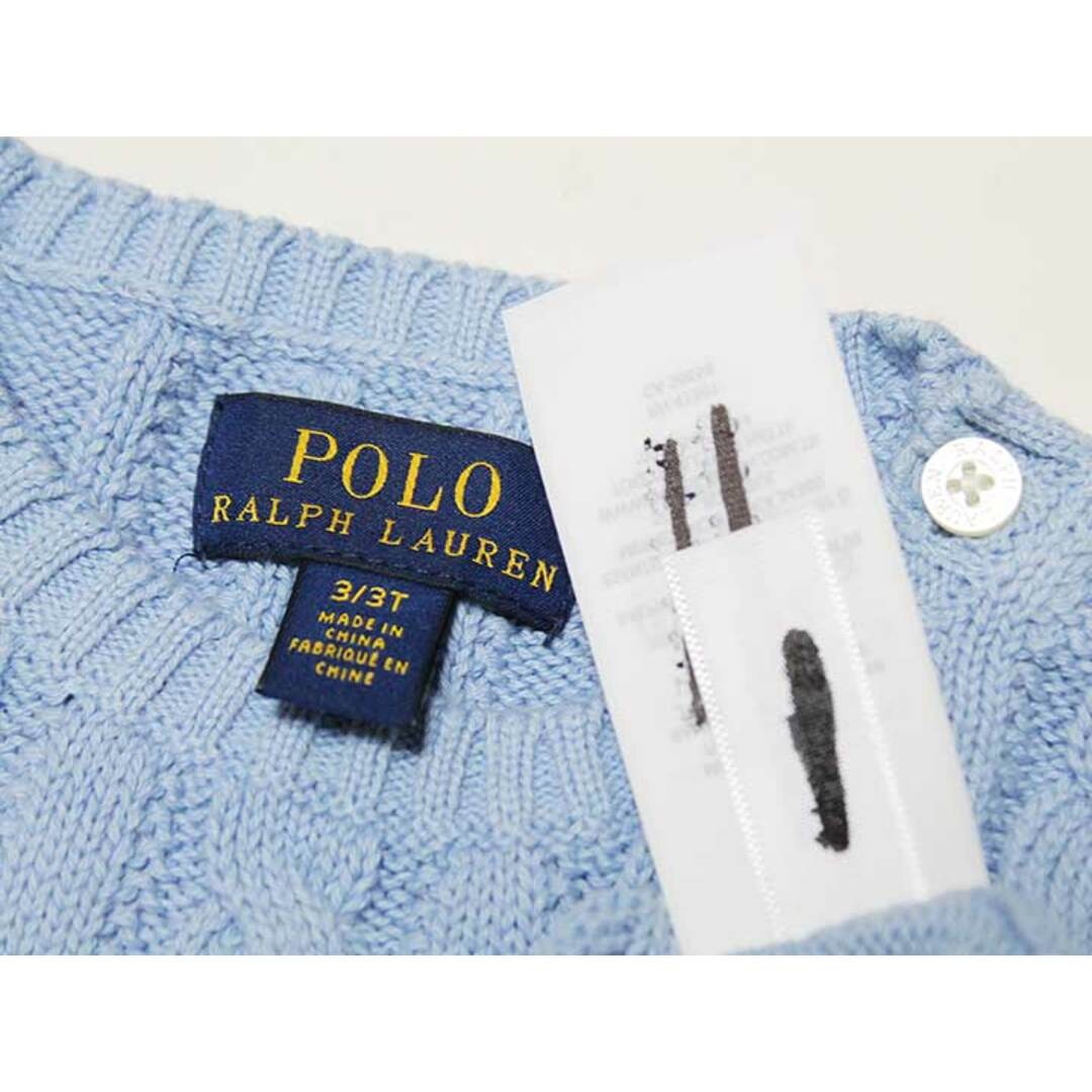 Ralph Lauren(ラルフローレン)の【春物 新入荷!】‡ラルフローレン/Ralph Lauren‡100cm 半袖ニット/セーター ブルー【中古】子供服 キッズ kids 女の子 春秋 tops 602042 キッズ/ベビー/マタニティのベビー服(~85cm)(ニット/セーター)の商品写真