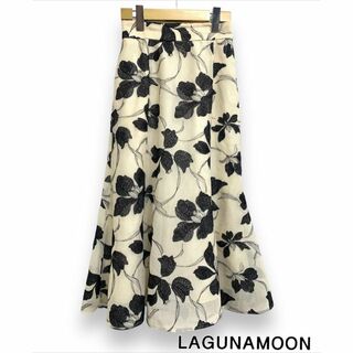 ラグナムーン(LagunaMoon)のLAGUNAMOON メッシュエンブロイダリーフラワースカート(ロングスカート)