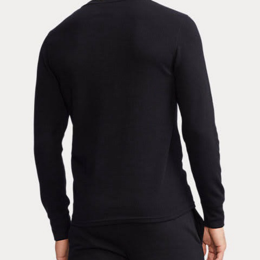 Ralph Lauren(ラルフローレン)のメンズS 黒　Vネック　ワッフルニットロンT ラルフローレン メンズのトップス(Tシャツ/カットソー(七分/長袖))の商品写真