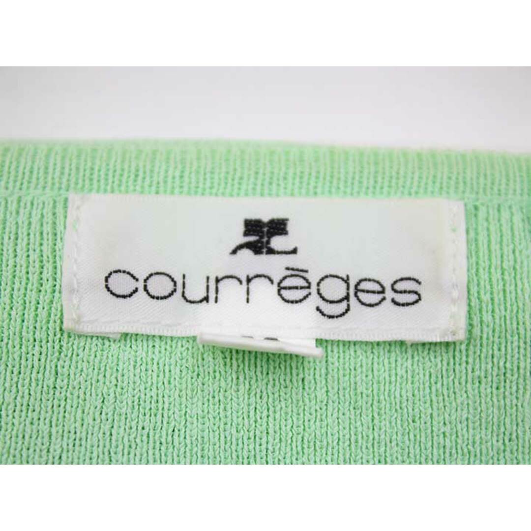 Courreges(クレージュ)の【春物 新入荷】‡courreges/クレージュ‡ボーダーニット/七分袖 ライトグリーン×ホワイト/薄緑×白 レディース 38 【中古】春夏  202042 レディースのトップス(ニット/セーター)の商品写真