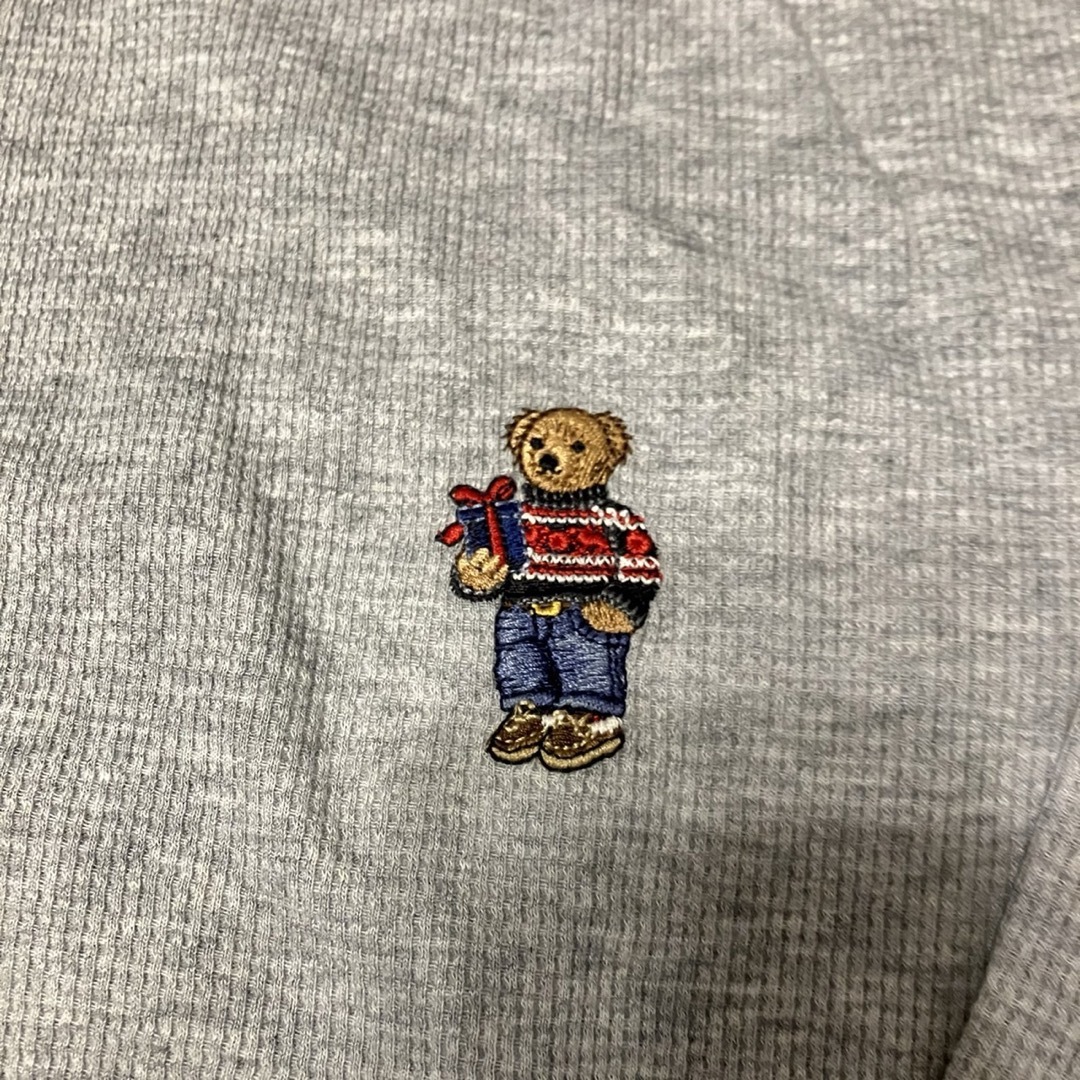 Ralph Lauren(ラルフローレン)のメンズM ラルフローレン　ギフトベア刺繍　ワッフルロンT グレー メンズのトップス(Tシャツ/カットソー(七分/長袖))の商品写真