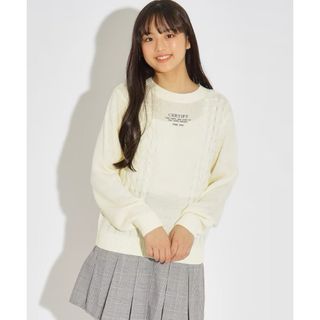 ピンクラテ(PINK-latte)の新品　ピンクラテ　ケーブルニットプルオーバー　アイボリー　160cm(ニット)