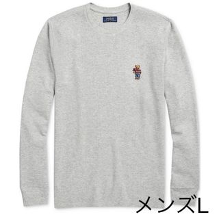 ラルフローレン(Ralph Lauren)のメンズL ラルフローレン　ギフトベア刺繍　ワッフルロンT グレー(Tシャツ/カットソー(七分/長袖))