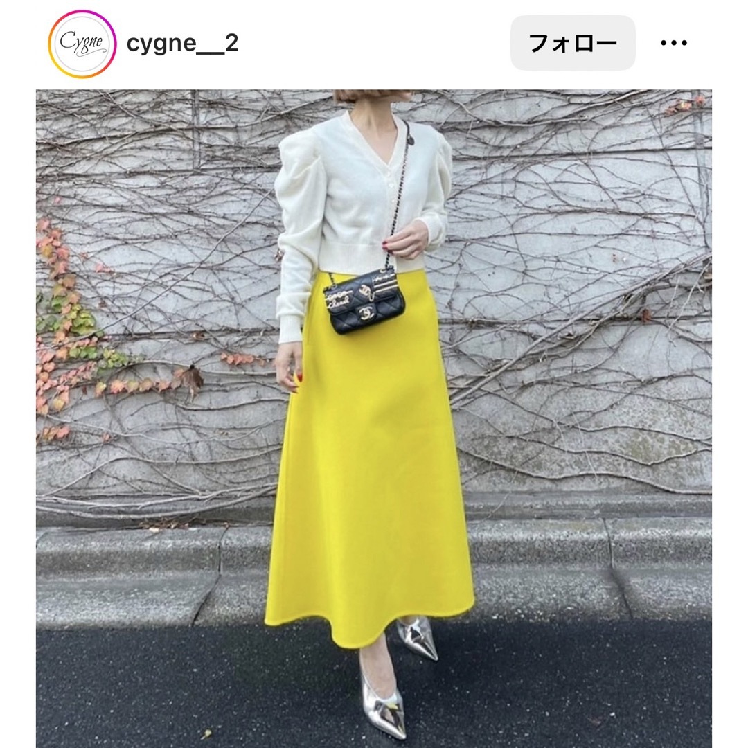 Ron Herman(ロンハーマン)のebure ronherman別注 LuxeMeltonSkirt yellow レディースのスカート(ロングスカート)の商品写真