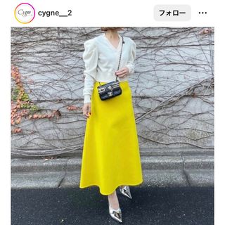 ロンハーマン(Ron Herman)のebure ronherman別注 LuxeMeltonSkirt yellow(ロングスカート)