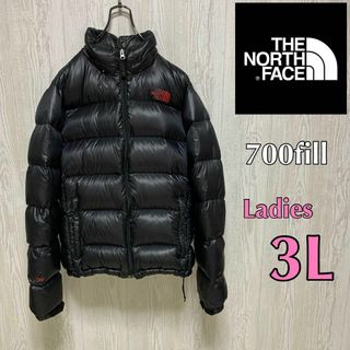 ザノースフェイス(THE NORTH FACE)の【人気】ノースフェイス　ヌプシ　ダウン　ブラック　レディース3L　メンズL相当(ダウンベスト)