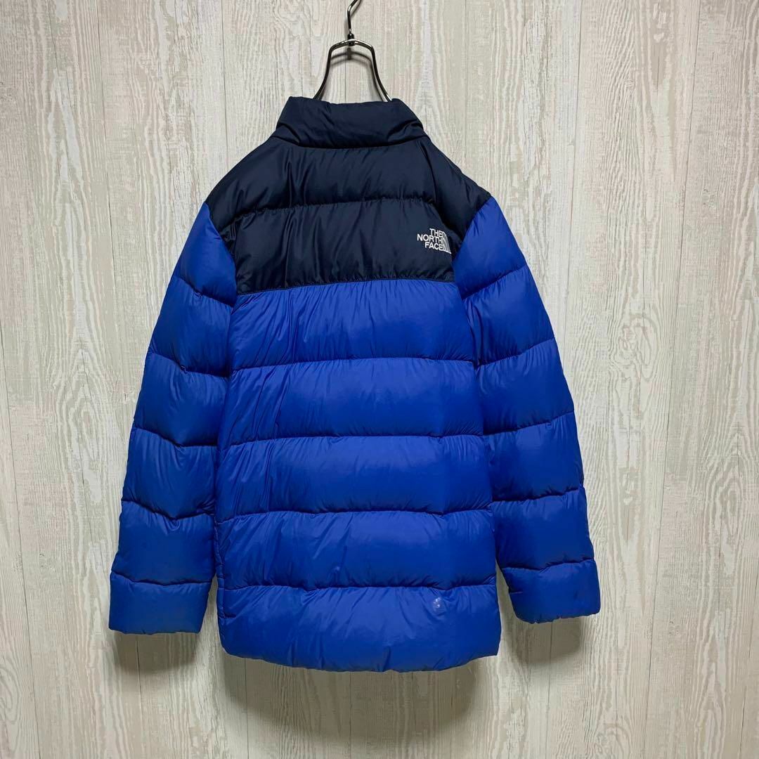 THE NORTH FACE(ザノースフェイス)の【人気】ノースフェイス　ダウン　ヌプシ　キッズ160  ブラック×ブルー キッズ/ベビー/マタニティのキッズ服男の子用(90cm~)(ジャケット/上着)の商品写真