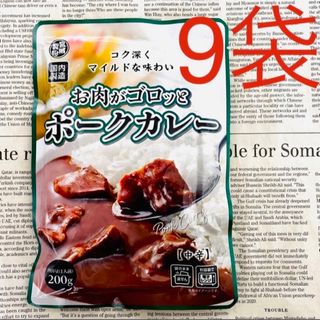 ゴロゴロお肉 ☆ ポークカレー レトルトカレー 中辛 9袋(レトルト食品)