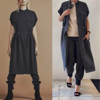 ソブ(Sov.)の美品✨ Sov. ダブスタ ロング ワンピース ストライプ デザイン 羽織り(ロングワンピース/マキシワンピース)