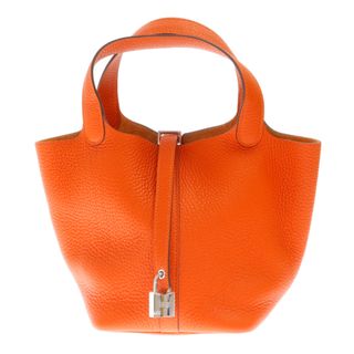 エルメス(Hermes)のHERMES エルメス ピコタンロックPM ハンドバッグ U刻印 オレンジ U刻印 シルバー金具 鍵無し(その他)