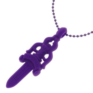 クロムハーツ(Chrome Hearts)のCHROME HEARTS クロムハーツ CH DAGGER PENDANT シリコンラバー CHダガーペンダント ネックレス ボールチェーン パープル(ネックレス)