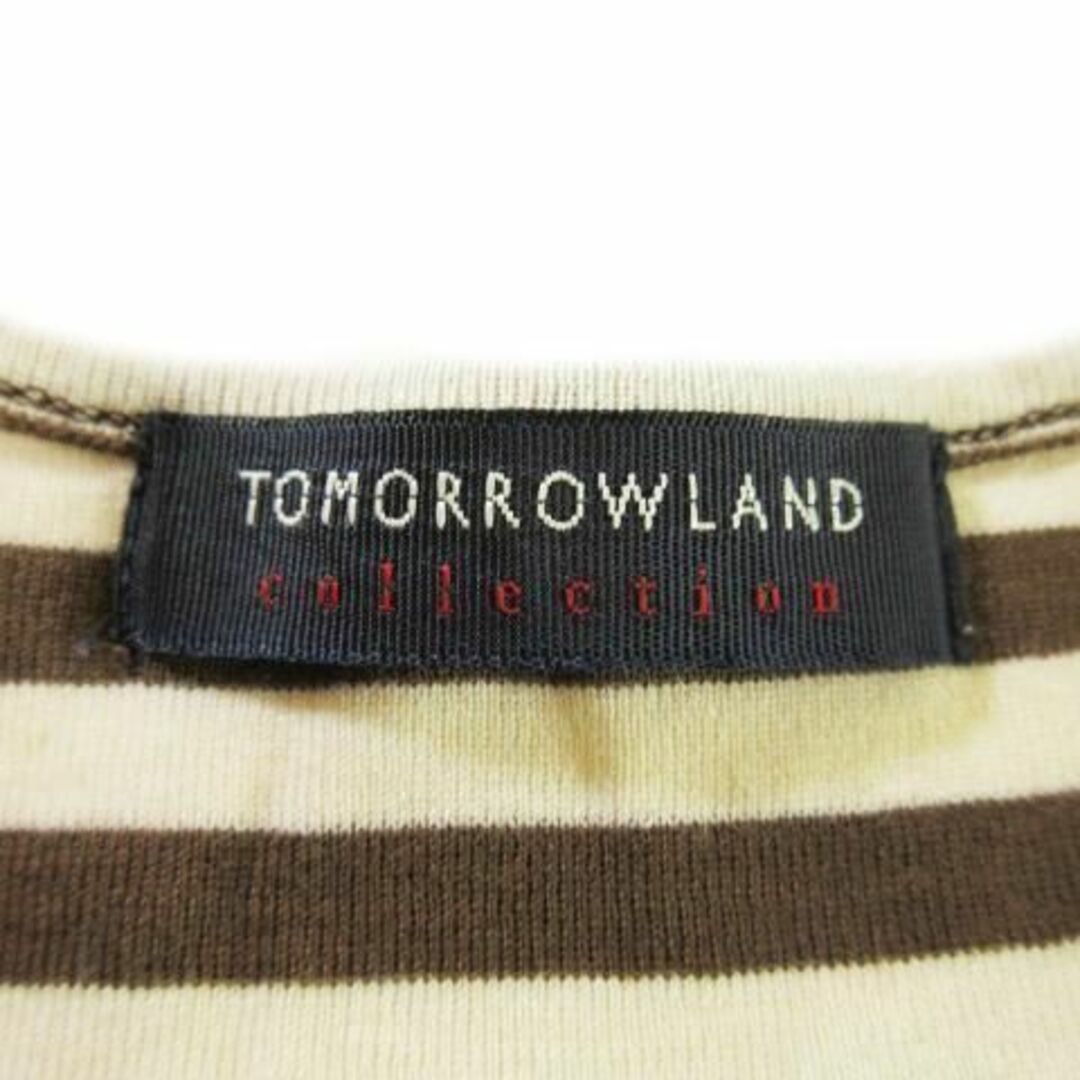 TOMORROWLAND(トゥモローランド)のトゥモローランド Tシャツ カットソー 半袖 ボーダー 茶 220725AH4A レディースのトップス(カットソー(半袖/袖なし))の商品写真