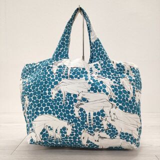 ミナペルホネン【piece bag】ネイビーミックス  ピースバッグ  美品
