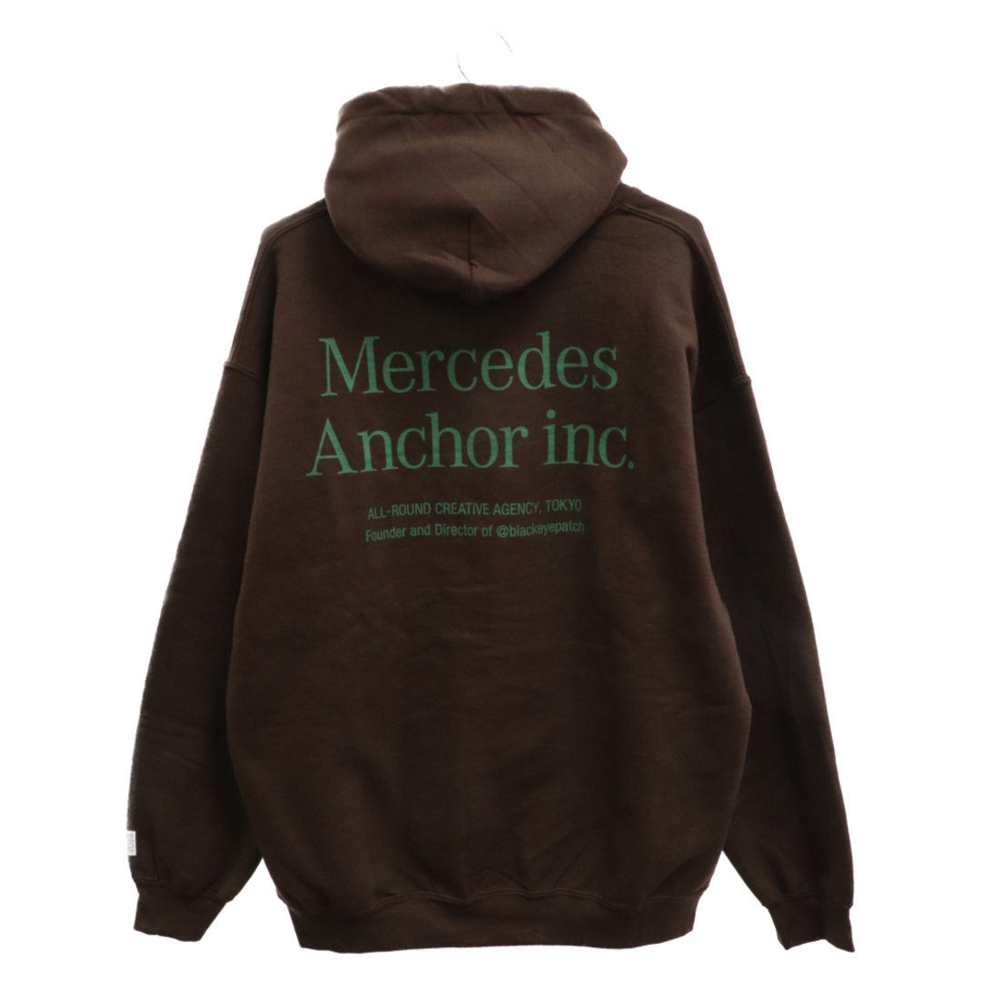 Mercedes Anchor Inc. メルセデスアンカーインク Hoodie Sweat ロゴプリント プルオーバーパーカー フーディースウェット ブラウン メンズのトップス(パーカー)の商品写真