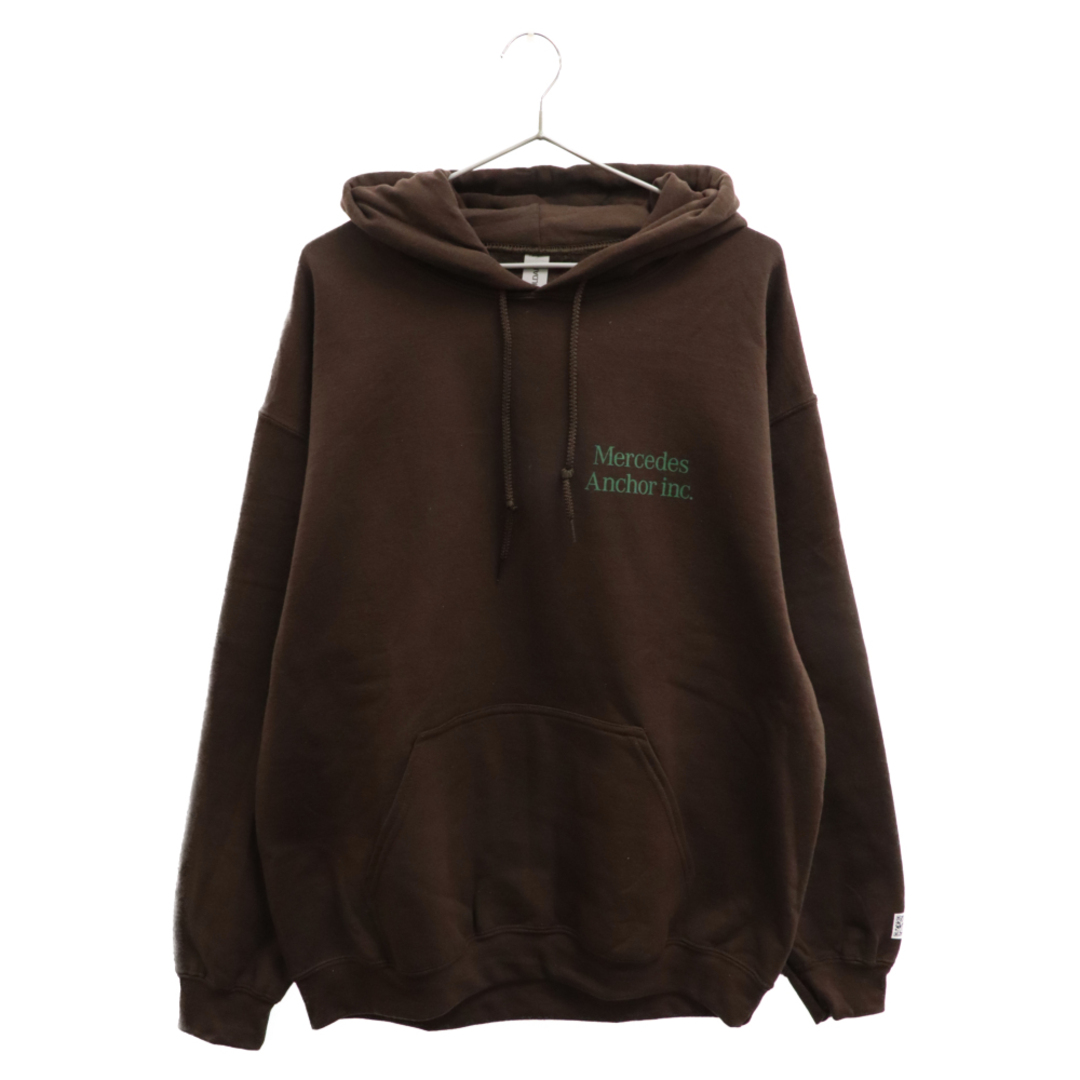 Mercedes Anchor Inc. メルセデスアンカーインク Hoodie Sweat ロゴプリント プルオーバーパーカー フーディースウェット ブラウン メンズのトップス(パーカー)の商品写真