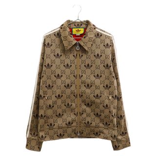 グッチ(Gucci)のGUCCI グッチ ×adidas アディダス GG トレフォイル 総柄 ジップアップ ジャケット ブラウン 722998 XJE10(フライトジャケット)