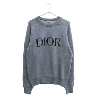 ディオール(Dior)のDIOR ディオール 21AW×PETER DOIG×ピーター ドイグ ロゴ刺繍 ウール セーター ブルー 143M657AT296(ニット/セーター)