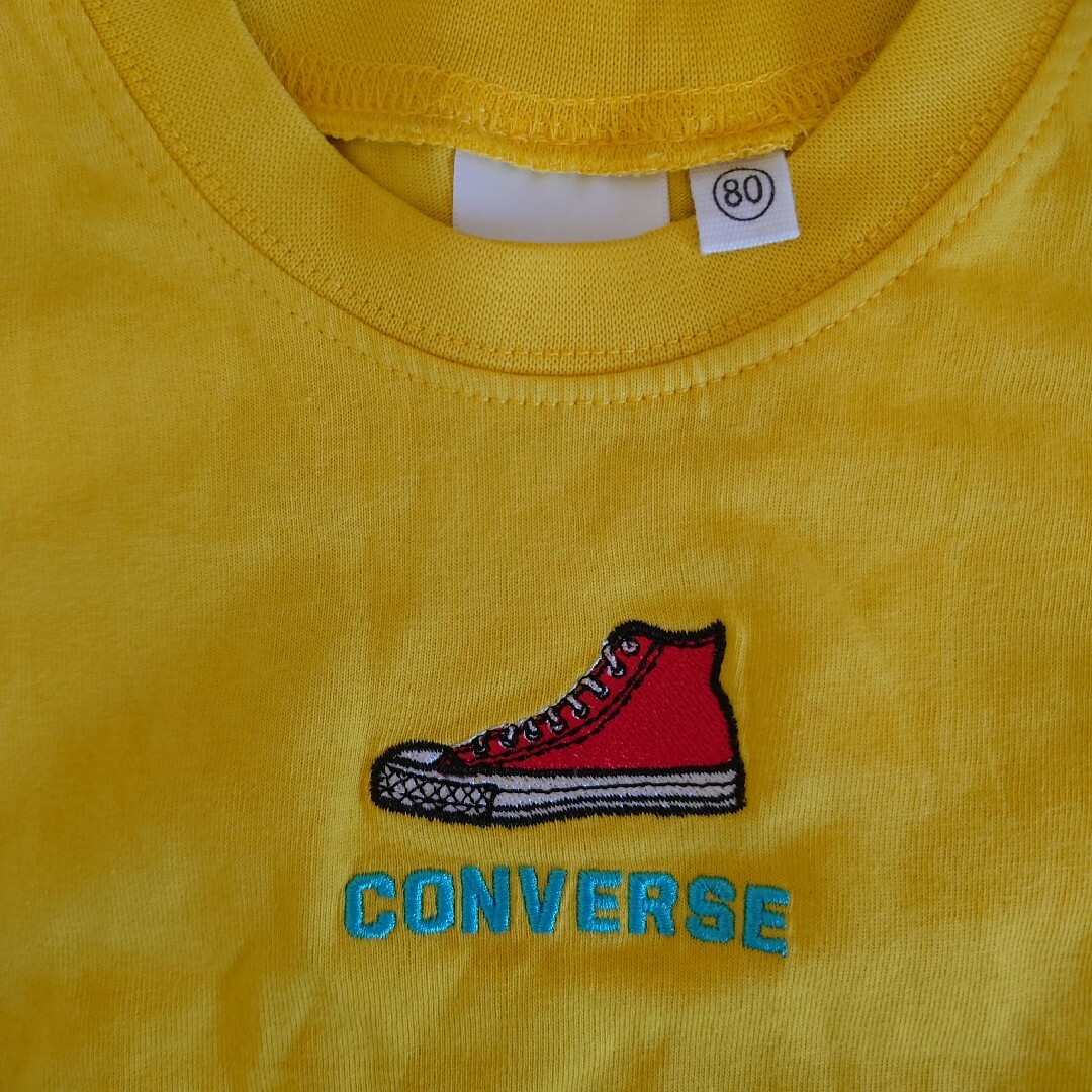 CONVERSE(コンバース)の【CONVERSE】　コンバース　80 半袖　Tシャツ　黄色 キッズ/ベビー/マタニティのベビー服(~85cm)(Ｔシャツ)の商品写真