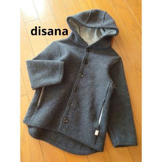 disana　ディサナ　4-5Y 　メリノウールフーディコート　アウター　グレー