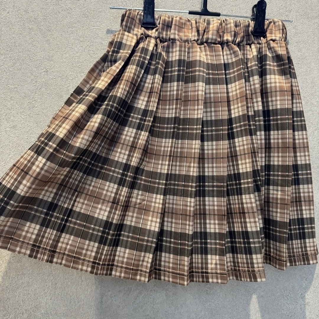 セットアップ セーラー服 2点セット 140 ベージュ チェック フォーマル キッズ/ベビー/マタニティのキッズ服女の子用(90cm~)(ワンピース)の商品写真