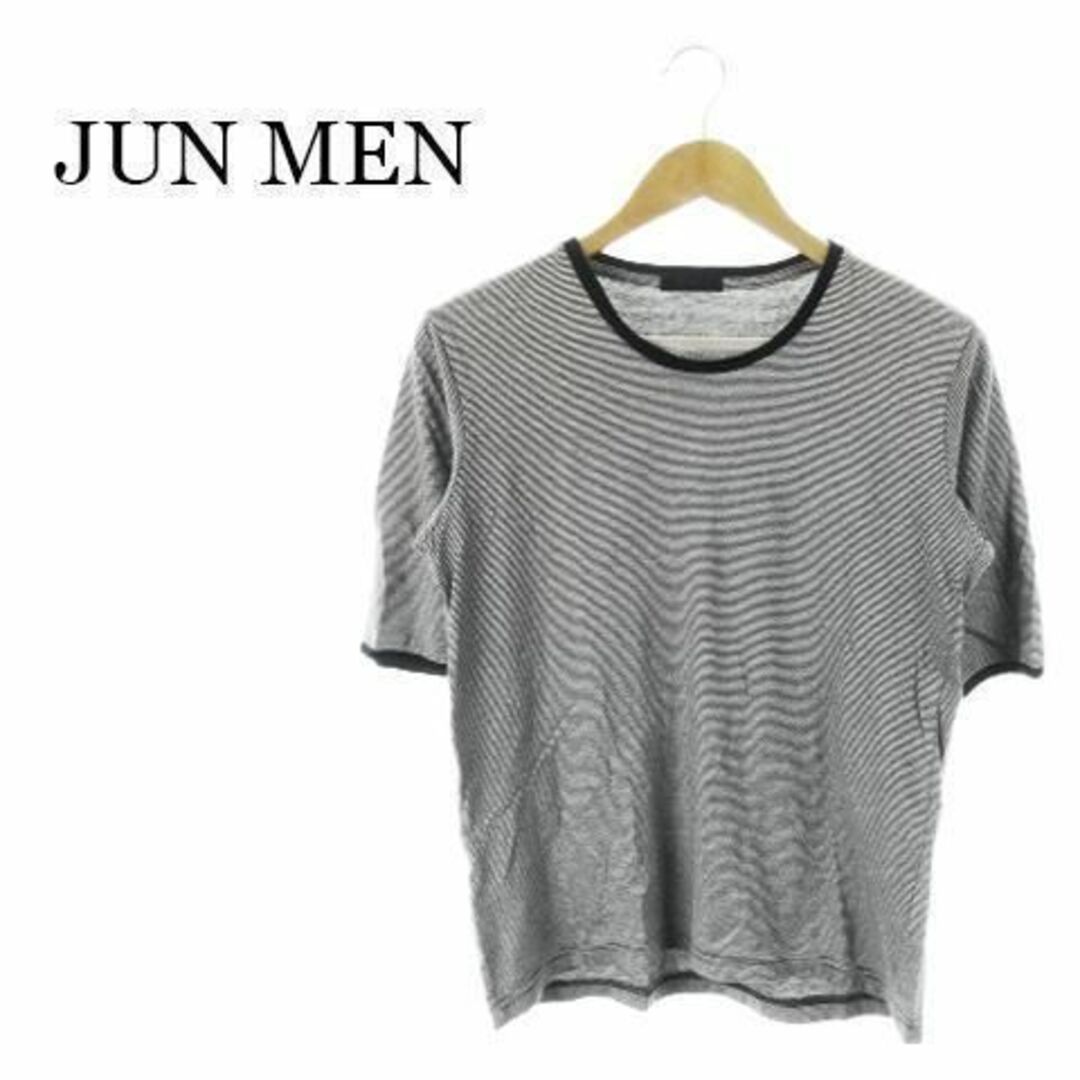 JUNMEN(ジュンメン)のジュンメン Tシャツ カットソー 半袖 ボーダー 黒白 220727AH16A メンズのトップス(Tシャツ/カットソー(半袖/袖なし))の商品写真