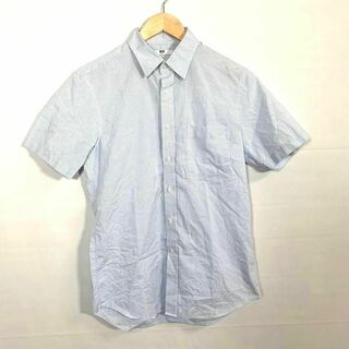 ユニクロ(UNIQLO)のユニクロ UNIQLO️ シャツ Mサイズ メンズ 水色 ブルー 半袖 チェック(シャツ)