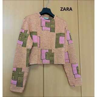 ザラ(ZARA)のZARA ザラ レディース ニット ピンク ベージュ【美品】(ニット/セーター)