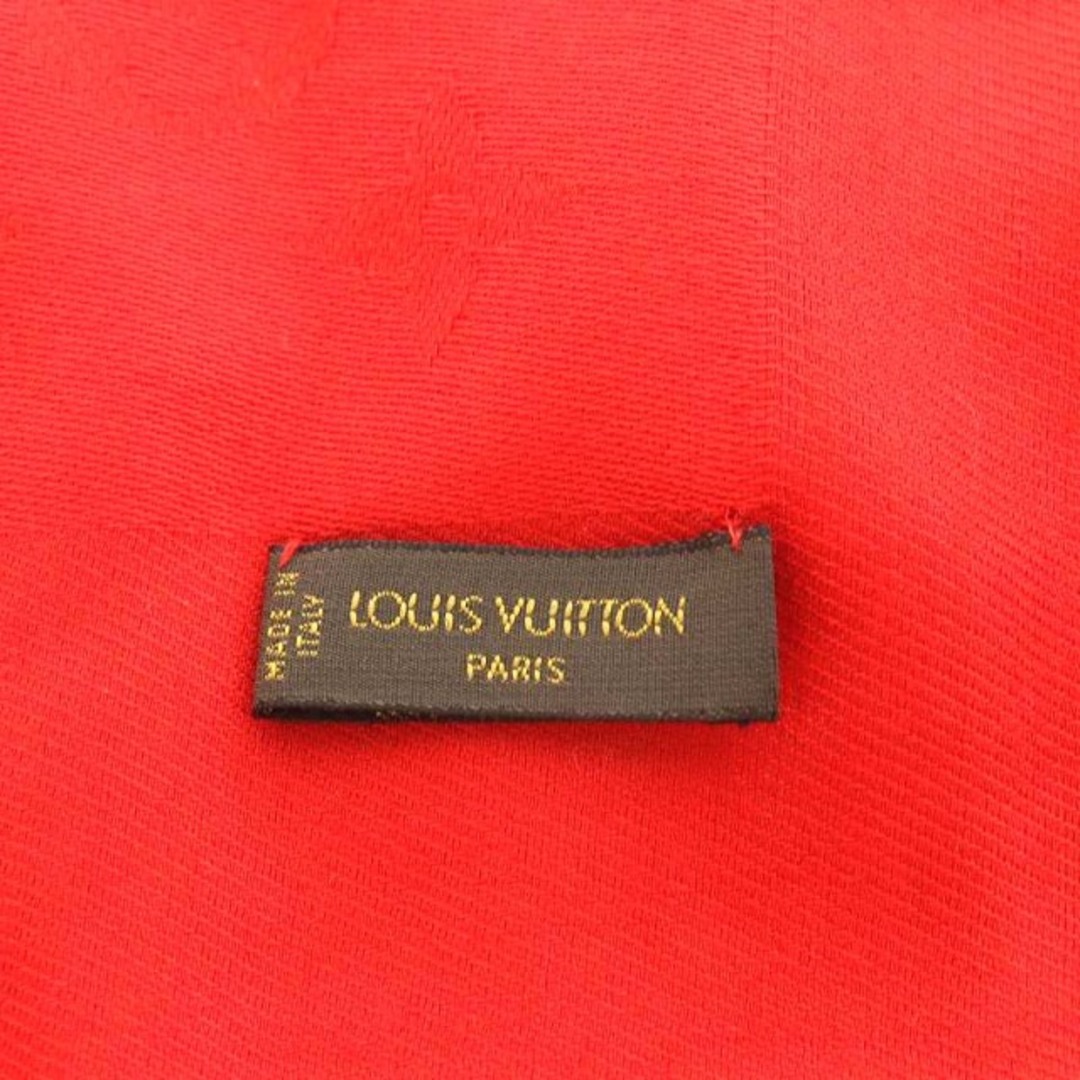 LOUIS VUITTON(ルイヴィトン)のルイヴィトン モノグラム ストール ショール フリンジ シルク 絹 140 赤 レディースのファッション小物(ストール/パシュミナ)の商品写真