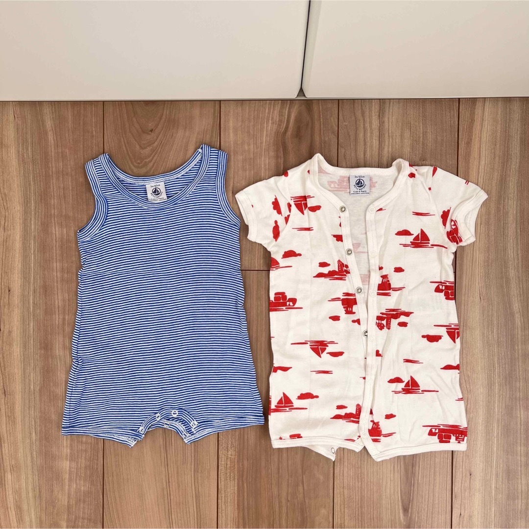 PETIT BATEAU - PETIT BATEUプチバトー ロンパース 1〜3mの通販 by