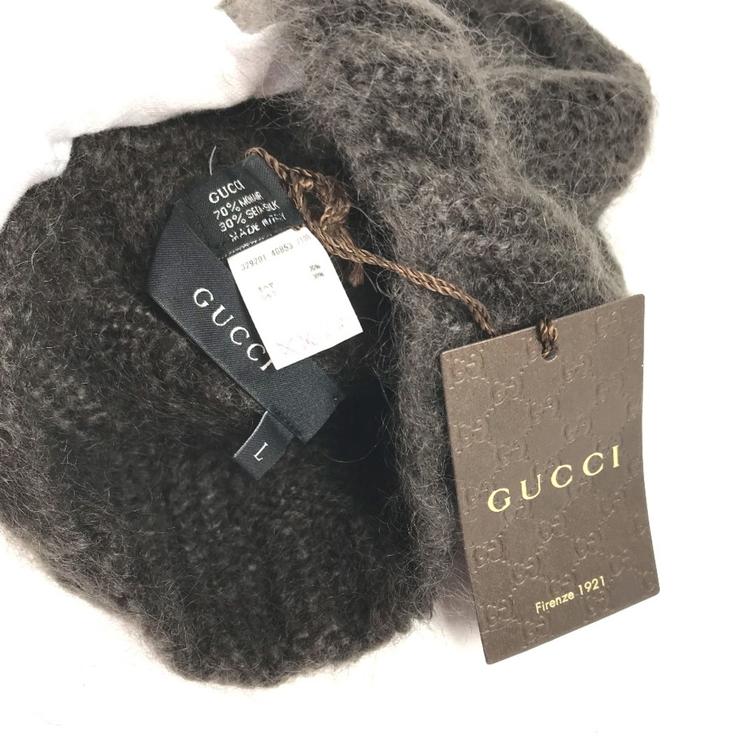 Gucci(グッチ)のグッチ GUCCI ヒステリア 金具 329201 ビーニー 帽子 ニット帽 ニットキャップ ニット帽 モヘア ブラウン レディースの帽子(ニット帽/ビーニー)の商品写真