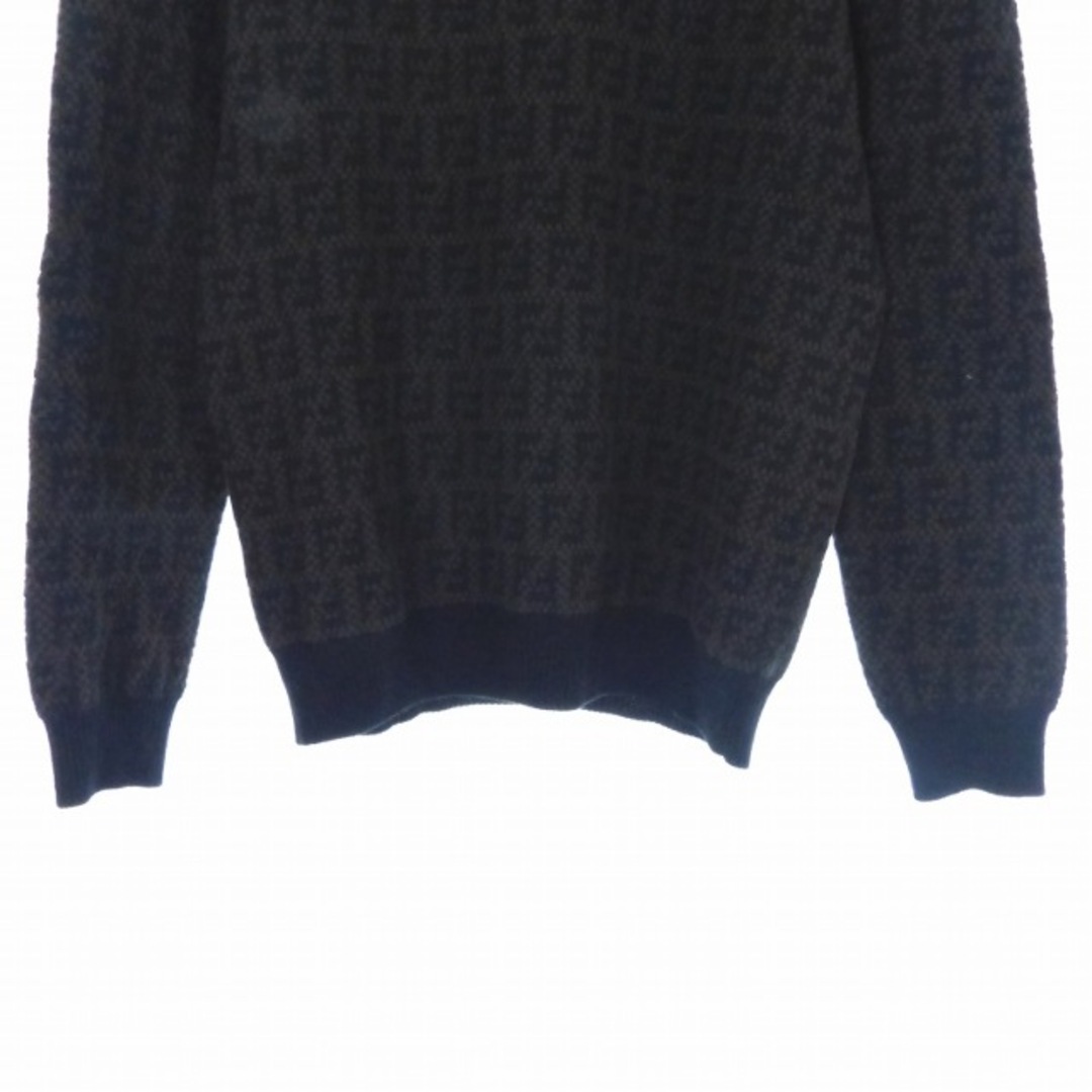 FENDI(フェンディ)のFENDI GIROCOLLO FF DETAIL KNIT ニット 46 茶 メンズのトップス(ニット/セーター)の商品写真