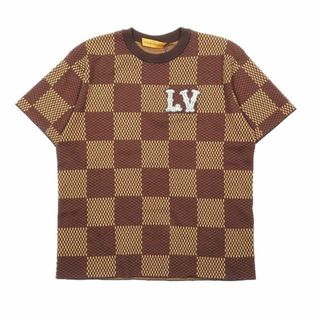 ルイヴィトン(LOUIS VUITTON)の未使用品 ルイヴィトン Tシャツダミエ クルーネック ウィズストラス LVパッチ(Tシャツ/カットソー(半袖/袖なし))