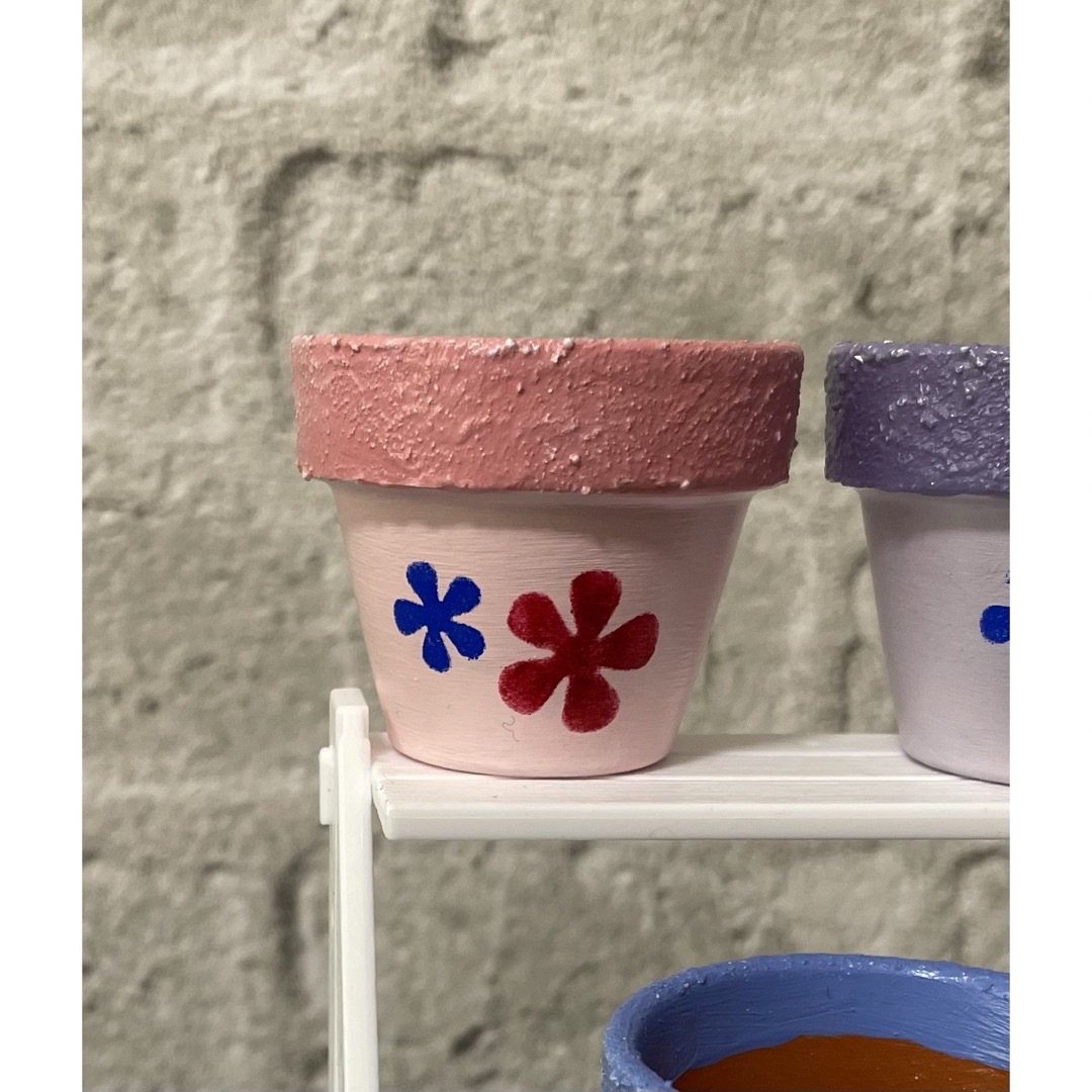 リメイク鉢 ミニ鉢 花びら ハンドメイドのフラワー/ガーデン(プランター)の商品写真