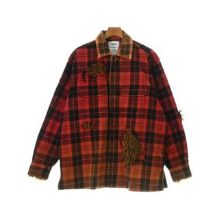 ダブレット(doublet)のdoublet ダブレット カジュアルシャツ M 赤xオレンジx黒(チェック) 【古着】【中古】(シャツ)