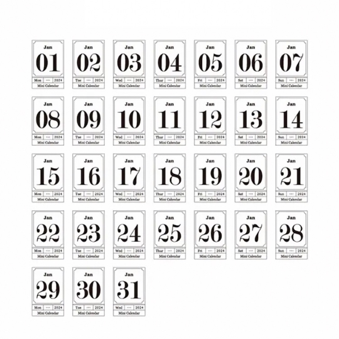 海外 雑貨 紙もの 2024年 日めくりカレンダー ミニメモ メモ型 白 E54 インテリア/住まい/日用品の文房具(カレンダー/スケジュール)の商品写真
