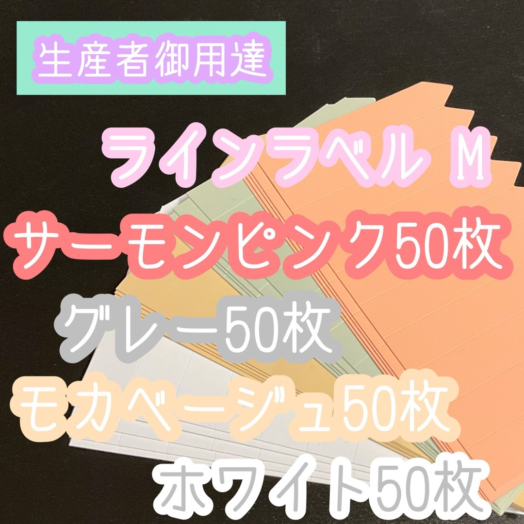 ラインラベル 中 肌/茶/灰/白 各 50枚 カラー 多肉植物 エケベリア  ハンドメイドのフラワー/ガーデン(プランター)の商品写真