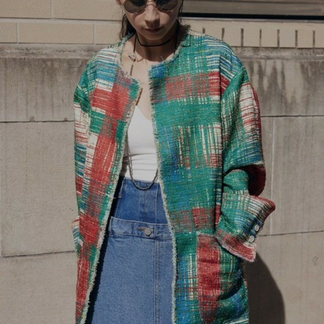 WEB完売品　LADY LIKE PRINT TWEEDS JACKET