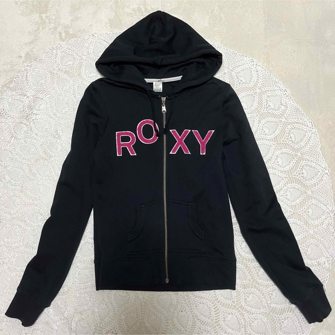ROXY ロキシー 立体 ロゴ パーカー ネイビー L