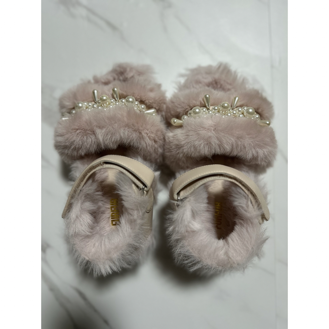 FURFUR エコファーパールサンダル レディース 22.5 新品 ピンク 靴