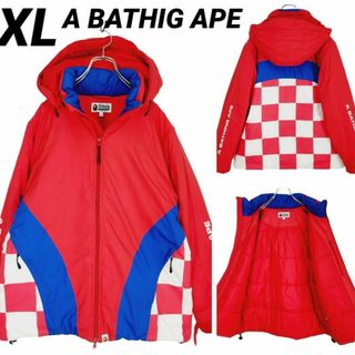 アベイシングエイプ(A BATHING APE)の美品★XL★A BATHING APE フード着脱式 プリマロフトジャケット中綿(その他)