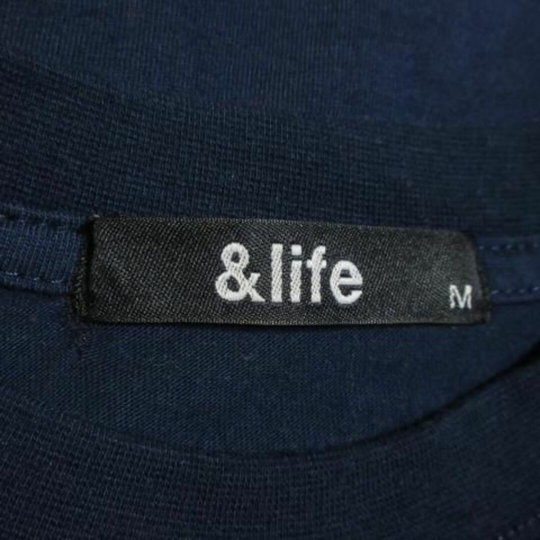 &life Tシャツ クルーネック 半袖 プリント M 紺 221026AO3A メンズのトップス(Tシャツ/カットソー(半袖/袖なし))の商品写真