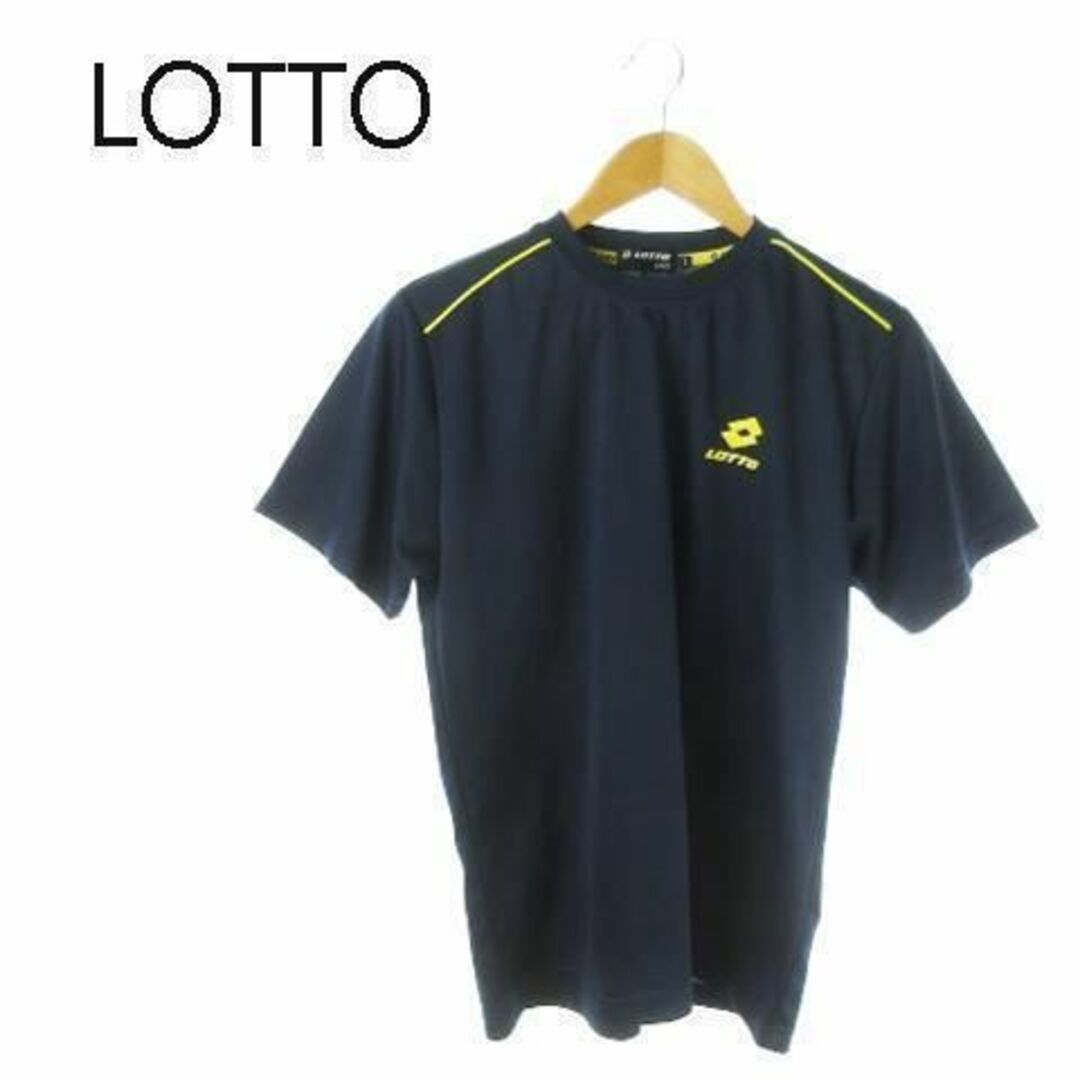 lotto(ロット)のロット Tシャツ 半袖 ロゴ スポーツ L 紺 ネイビー 221026AO5A スポーツ/アウトドアのトレーニング/エクササイズ(その他)の商品写真