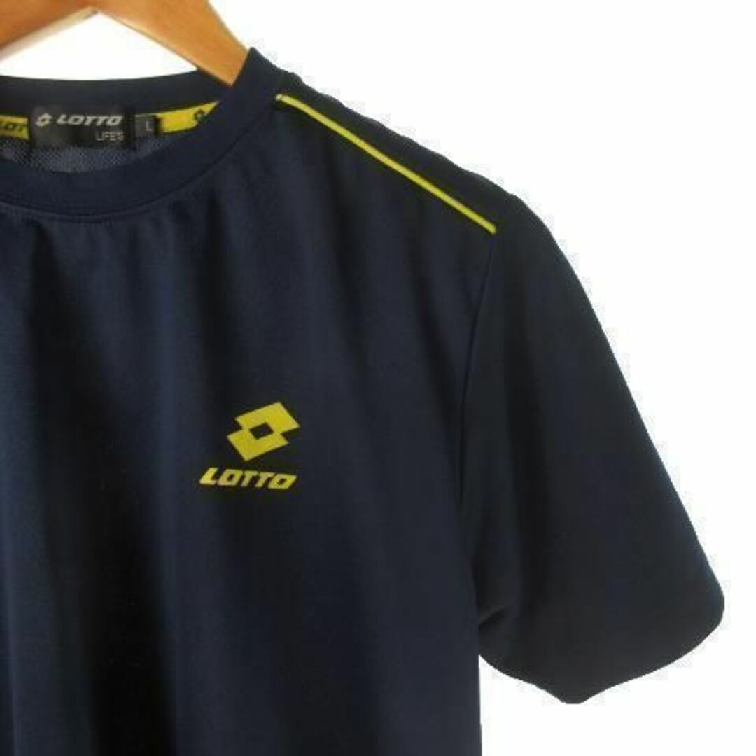 lotto(ロット)のロット Tシャツ 半袖 ロゴ スポーツ L 紺 ネイビー 221026AO5A スポーツ/アウトドアのトレーニング/エクササイズ(その他)の商品写真